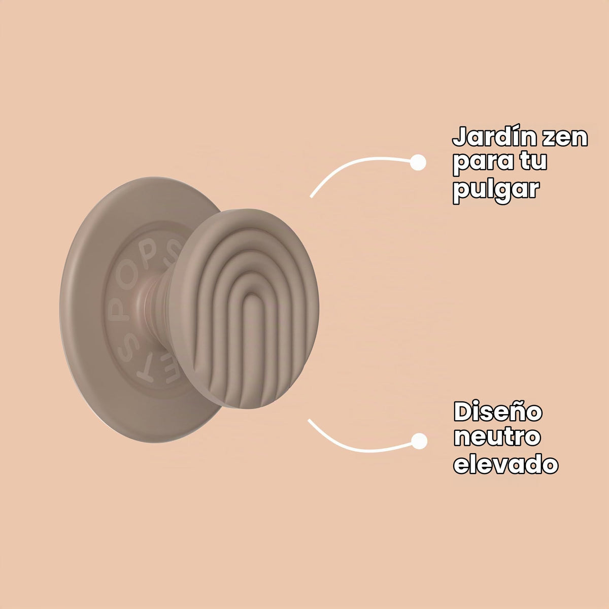 Empuñadura para Teléfono PopSockets Curves Latte MagSafe con Agarre Magnético Seguro y Soporte Manos Libres Compatible con Carga Inalámbrica