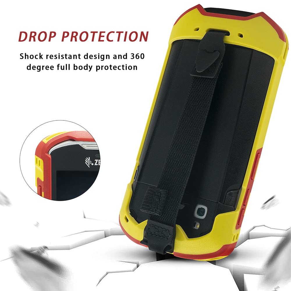 Funda Protectora IYOUBOL Rojo y Amarillo con Correa de Mano para Zebra TC51 TC510K TC52 TC56 TC57 TC57X TC52X TC5X