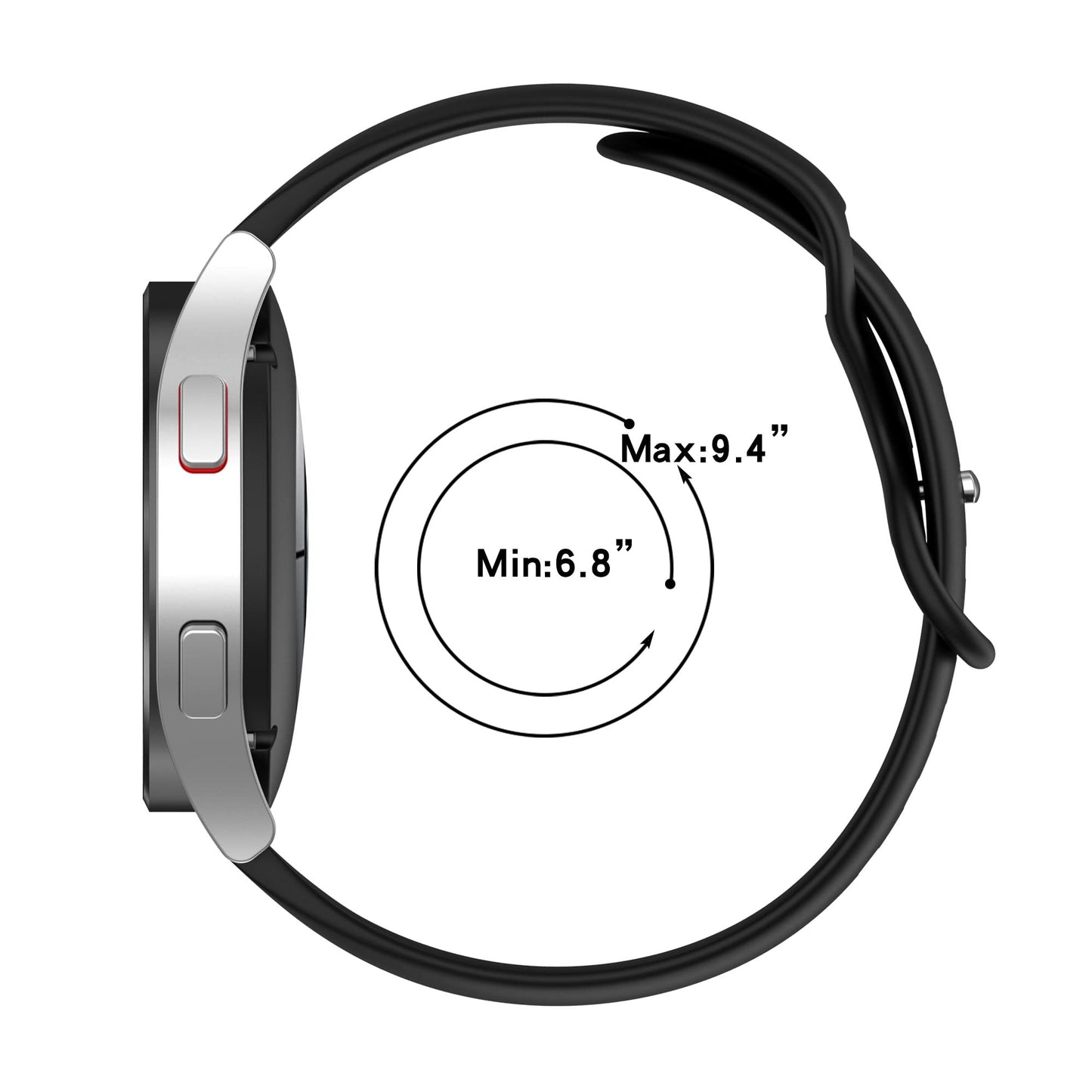Correa de Silicona 20mm KingFan Compatible con Samsung Galaxy Watch 4 y 5, Active 2, Watch 3 para Hombre y Mujer