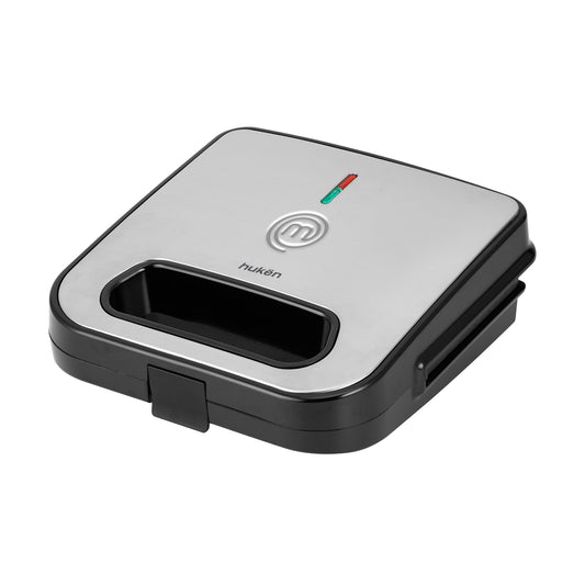 Sandwichera Masterchef Gris Acero Inoxidable con Control de Temperatura Automático y Parrilla Antiadherente