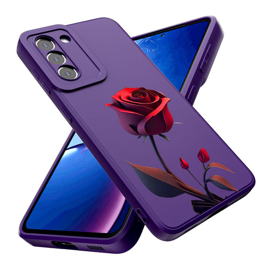 Threehao Funda para Samsung Galaxy S21 Plus Case Uso Rudo, Ultra Delgado Flexible Silicona Púrpura Carcasa con Aesthetic Dibujos Flores, Antigolpes Anti-arañazos Protectora