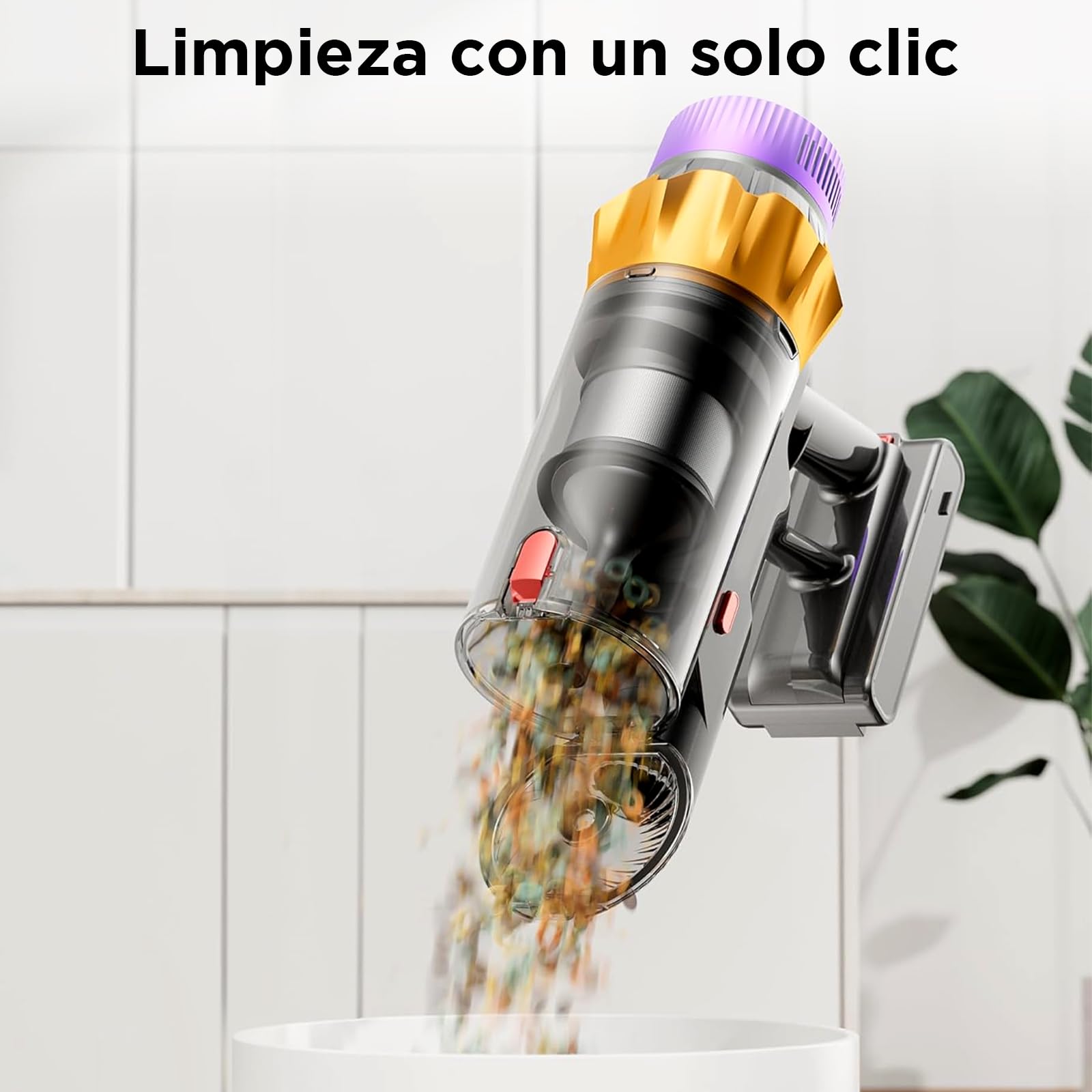 8 en 1 Aspiradora Inalambrica V18,50KPa/550W/60min,180° Plegables,Aspirador Vertical con Pantalla Táctil,1.5L Capacidad,3 Niveles Ajustables,Aspiradoras con Accesorios,para Alfombras/Suelos Duros/Pelo