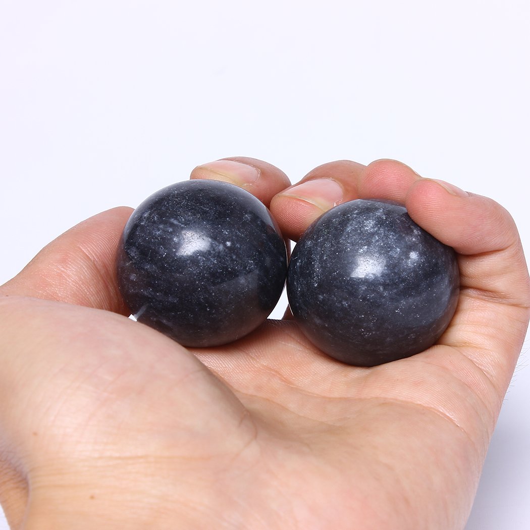BRABUD BS021 - Pelotas de ejercicio chino de 1.4 pulgadas, color gris oscuro, para aliviar el estrés sin campanas