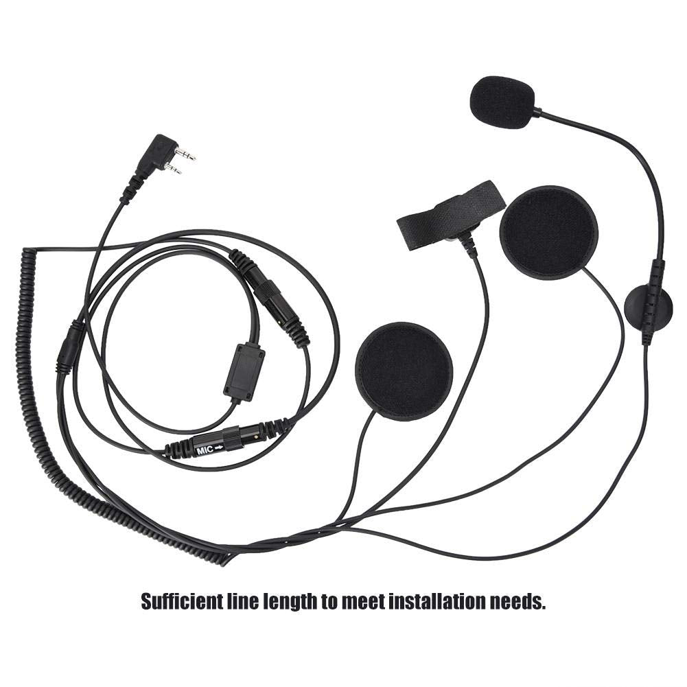 Mugast Casco de la Motocicleta Auricular con PTT Impermeable Walkie Talkie Radio Auricular