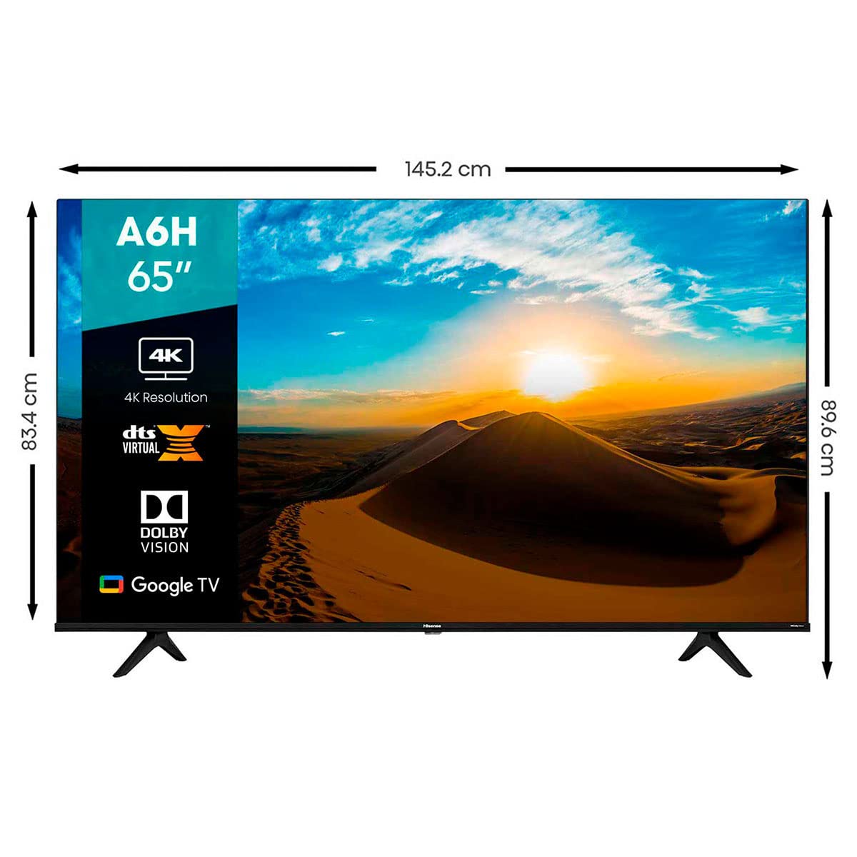 Hisense Pantalla 65" 4K Smart TV LED 65A6H Google TV
