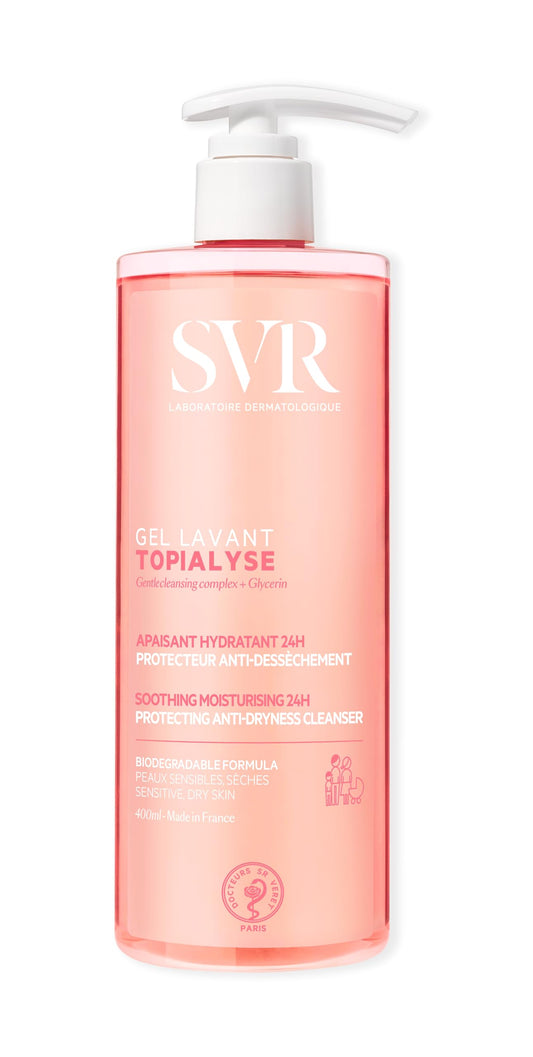 SVR Topialyse Gel Lavant Gel Limpiador Hidratante para Piel Muy Seca y Atópica | Rostro, Cuerpo, Cabello e Higiene Íntima | Hidratación 24 Horas | 400 ml
