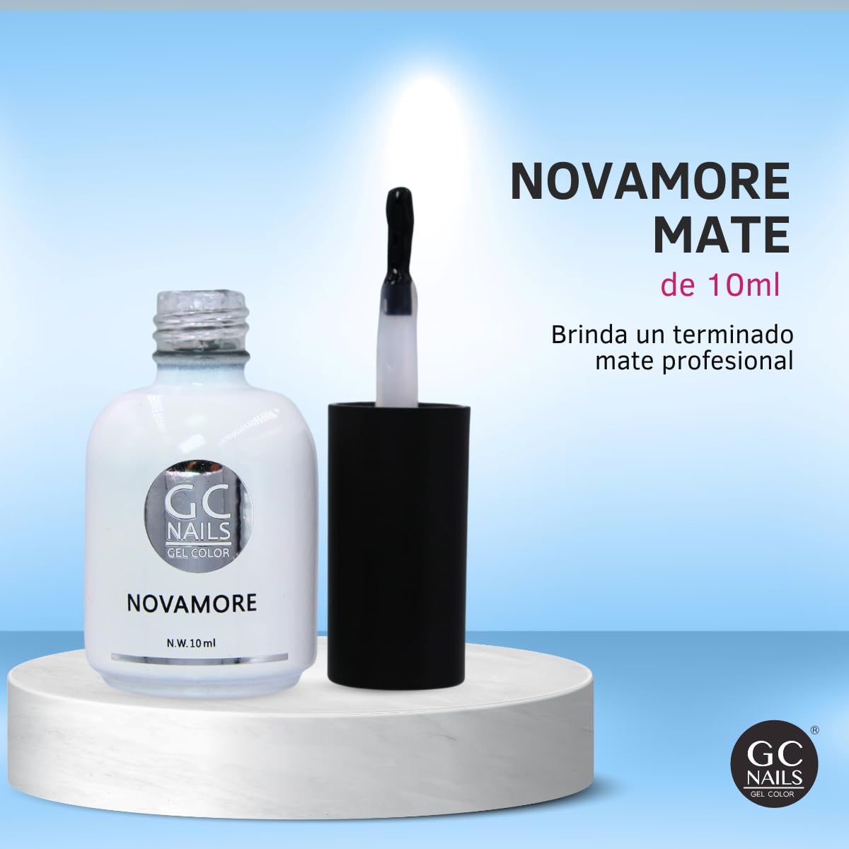 Gc Nails Gel Nails Set de Esmaltes para Aplicación Completa Base + Top Gel Novamore + Bond 1 Deshidratador + Bond 2 Adherente para Uñas Acrílicas o Gelish (4 piezas)