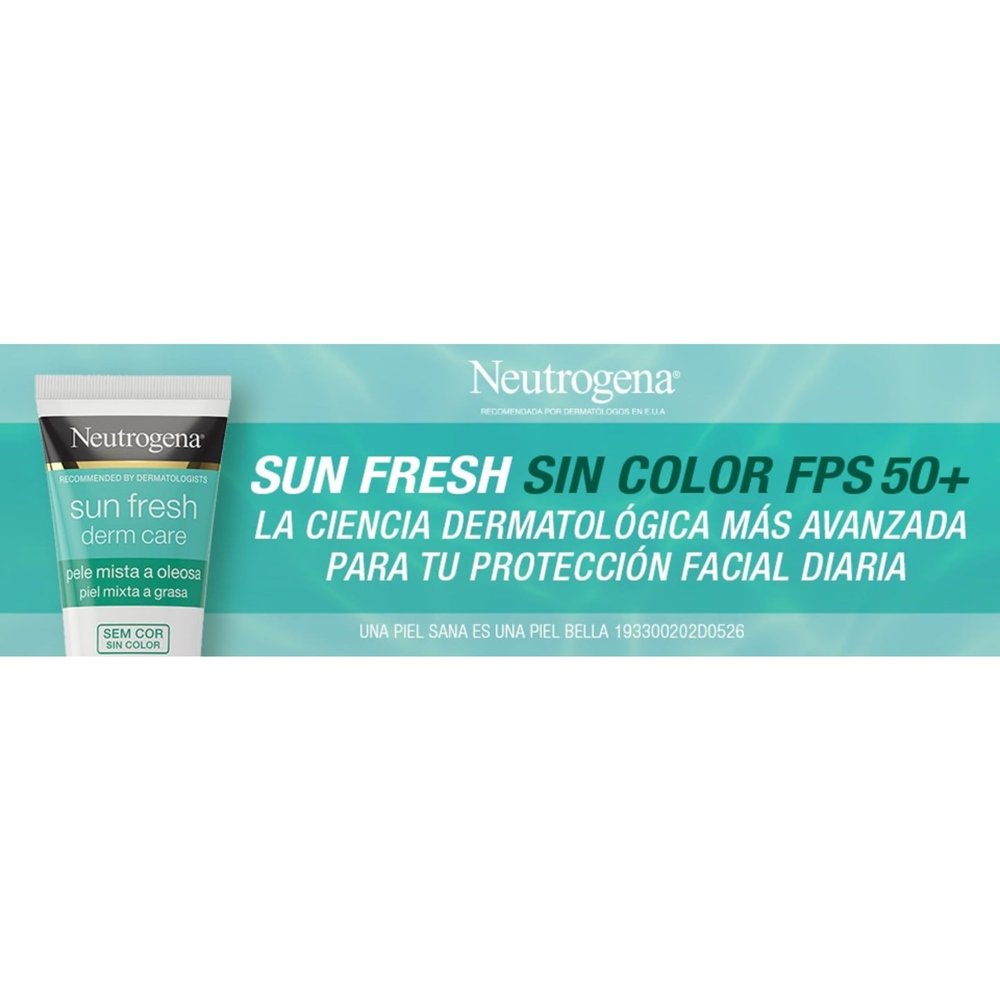 Protector Solar Facial Neutrogena Sun Fresh sin color Niacinamida FPS50+