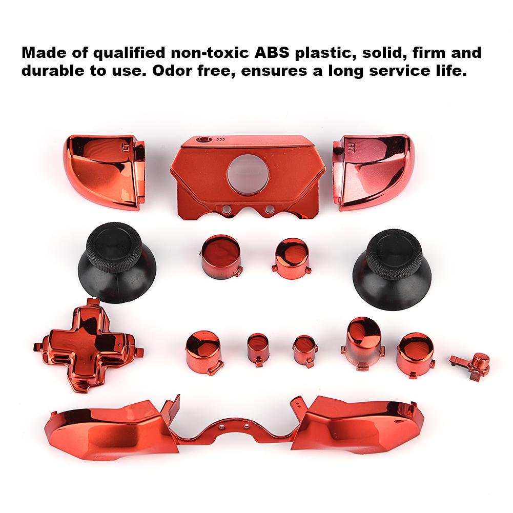 Conjunto Completo De Botones para One, Thumbsticks Botones Abxy Activadores Dpad Full Button Sets Kits Mod para One Controller(Rojo)