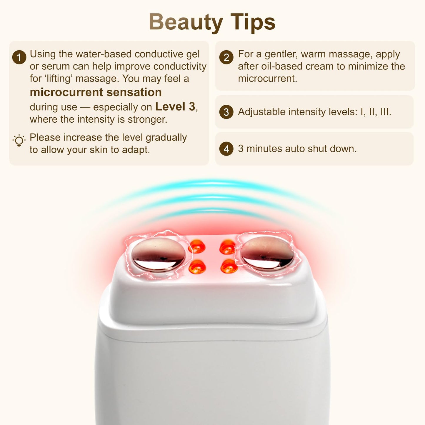 Aphrona Galvanic Spa – Dispositivo de tonificación facial – Dispositivo de tono facial Gua Sha microcorriente – Reafirmante de la piel – Masajeador facial con limpieza FDA