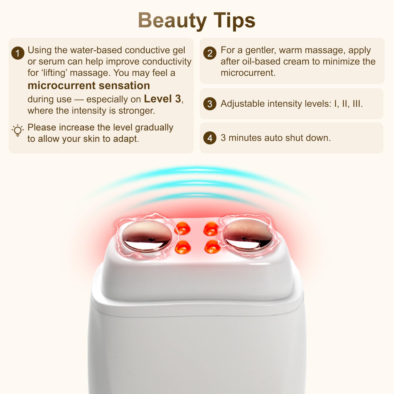 Aphrona Galvanic Spa – Dispositivo de tonificación facial – Dispositivo de tono facial Gua Sha microcorriente – Reafirmante de la piel – Masajeador facial con limpieza FDA