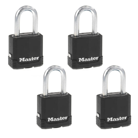 Candado Laminado Master Lock Magnum 4.7 cm Acero Recubierto Paquete de 4
