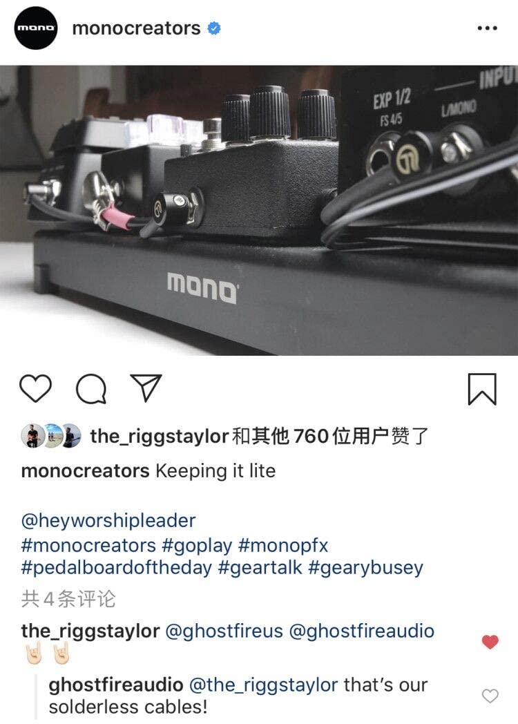 Ghost Fire - Kit de cable de pedalera sin soldadura, cable de 6.5 pies y 10 conectores de punta de cobre niquelado para efectos de guitarra y tablero de pedales, cables de conexión personalizados con