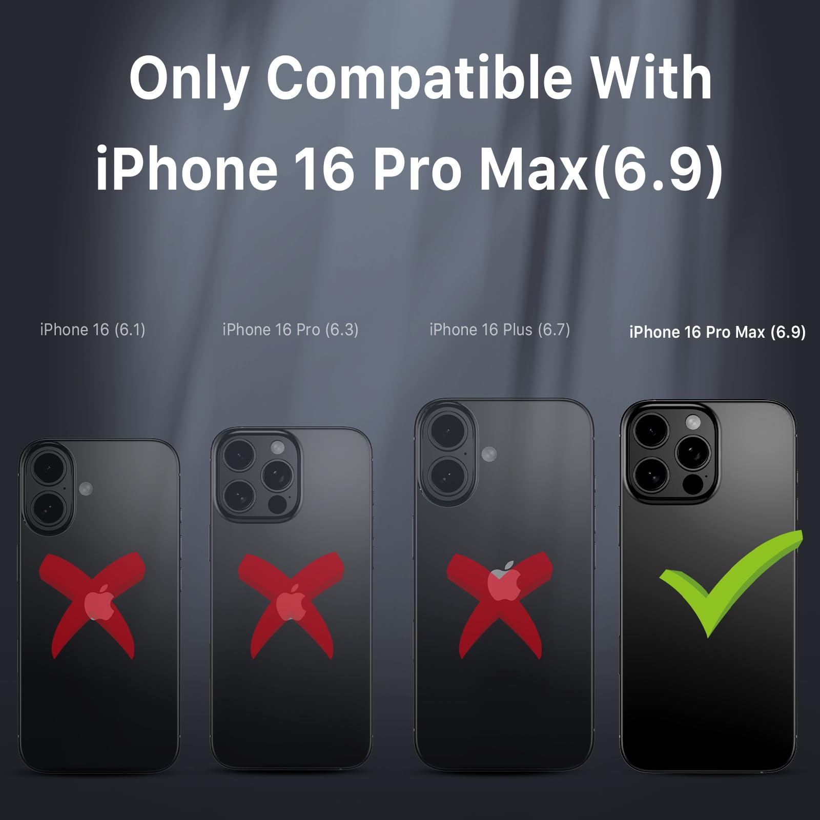 M MYBAT PRO Maverick Series - Funda para iPhone 16 Pro Max con clip para cinturón, compatible con Magsafe con protector de visualización, anticaídas, a prueba de golpes, soporte giratorio de 360°