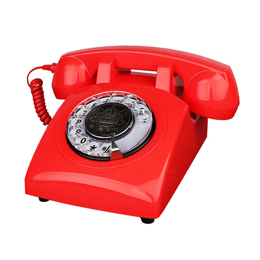 TelPal - Teléfono retro, con cable antiguo vintage teléfono fijo con teclado de esfera giratoria antiguo, teléfono decorativo clásico de los años 80 para regalo