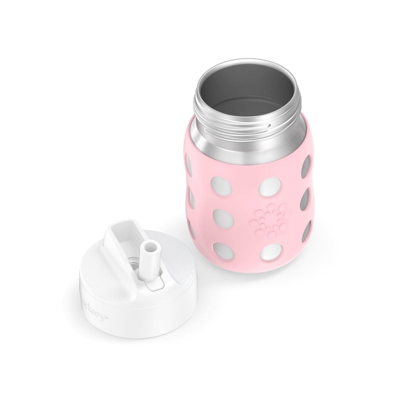 Lifefactory LS2241WDR4 - Biberón de acero inoxidable con aislamiento al vacío, cuello ancho, con tapa de pajita, rosa del desierto, LS2241WDR4