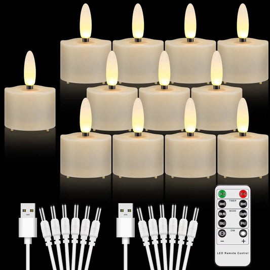 Velas Recargables MIXALY Luz LED Blanca con Mando a Distancia y Temporizador