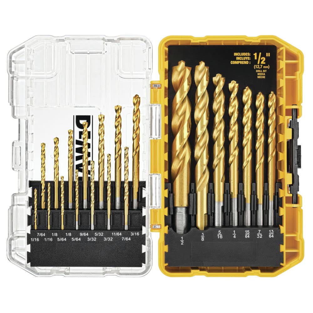 DEWALT Juego de Brocas de Titanio Pilot Point para Taladros Rotomartillos (21 Piezas) DW1361