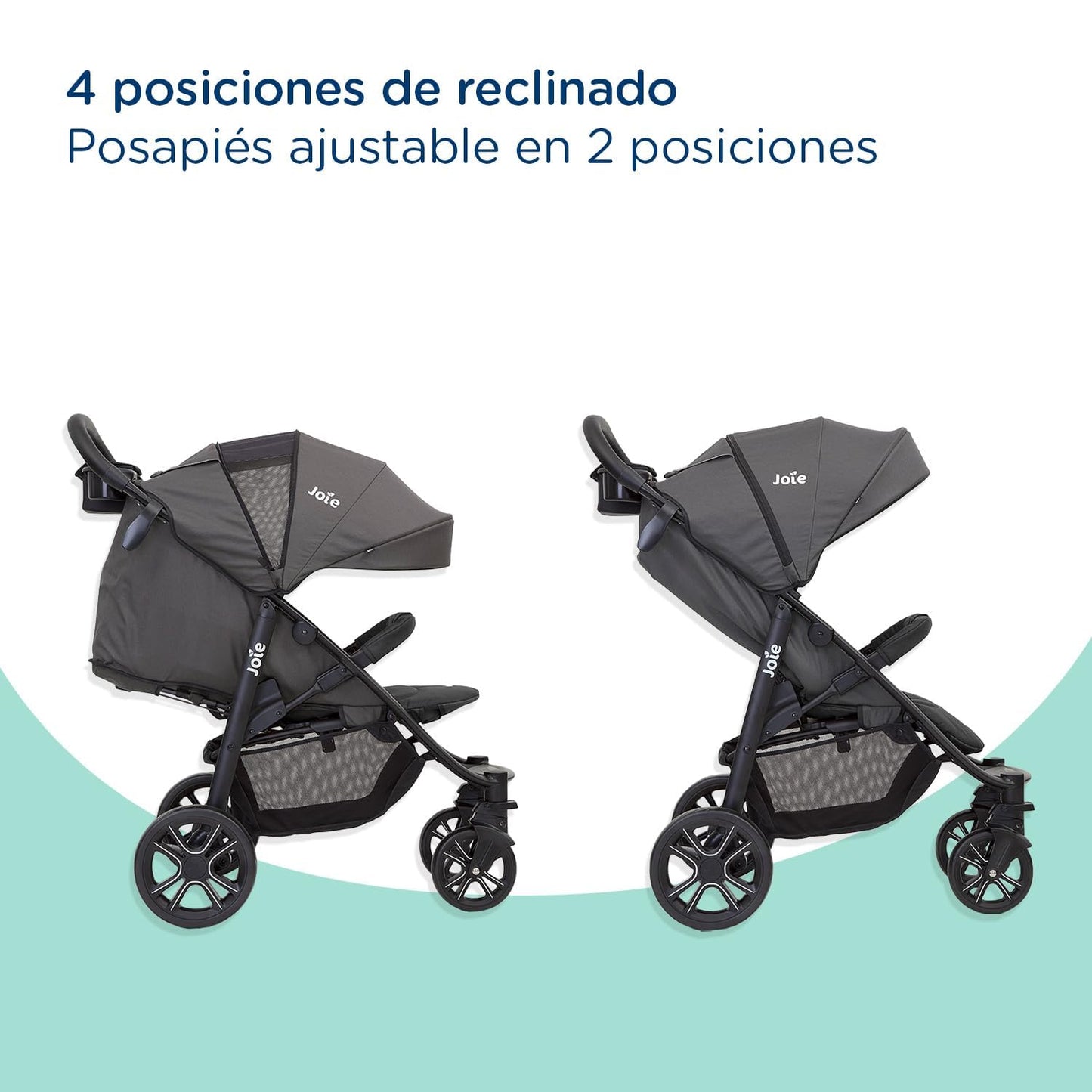 Joie Carriola para Bebe Litetrax 4, Carreolas de Viaje con Silla Portabebe, Carriolas para Bebe con Asiento Safety, Carreola Moderna para Bebe Plegable y Ergonomica