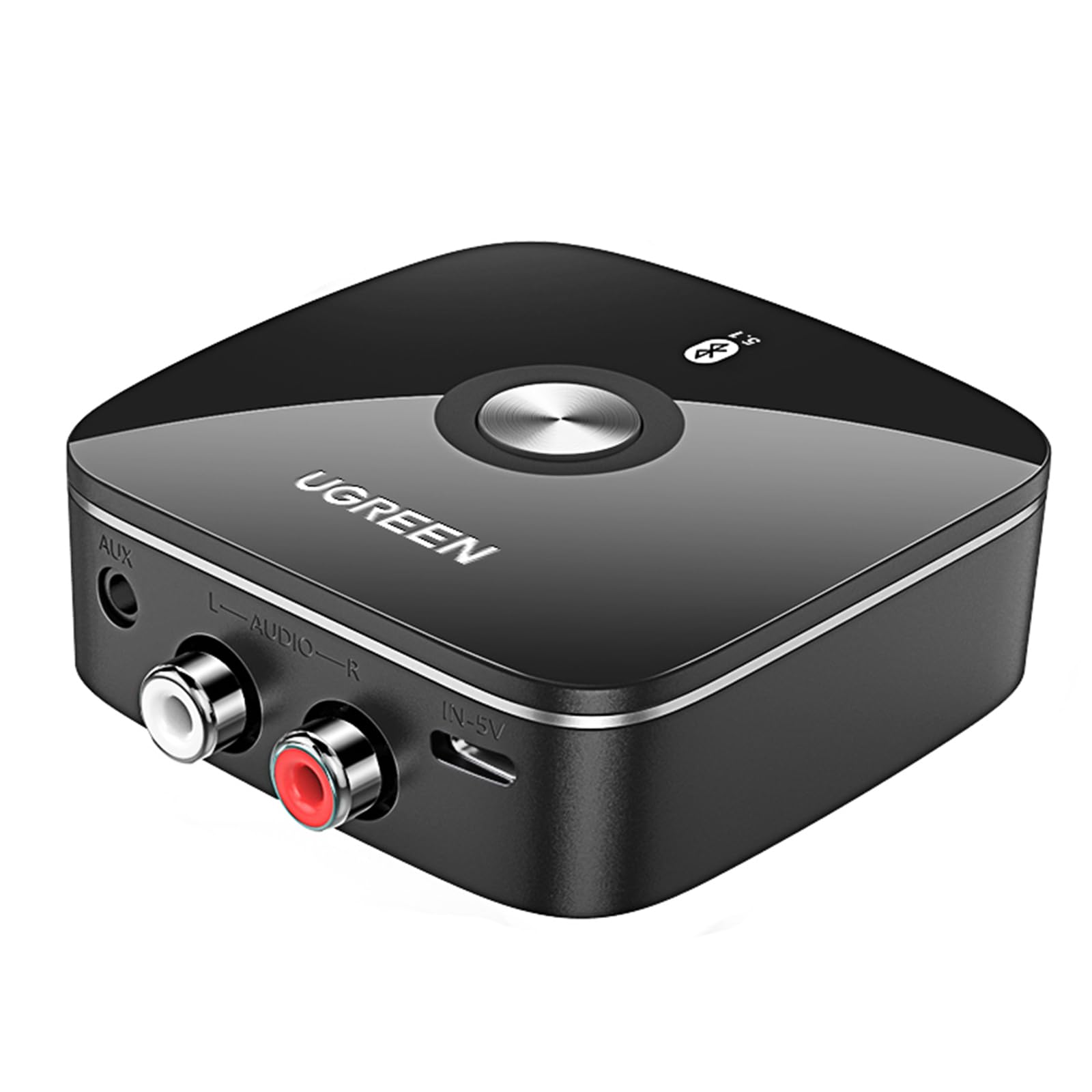 Receptor Bluetooth de Coche UGRRN Negro con Aux Dual Link Aptx HD para Teléfonos Inteligentes y Tabletas