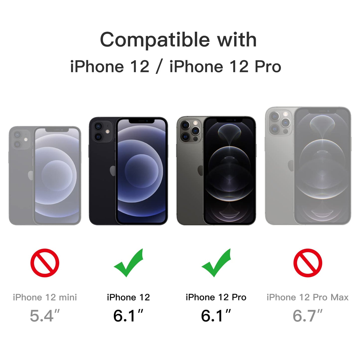 JETech Funda Magnética para iPhone 12/12 Pro 6.1 Pulgadas Compatible con MagSafe, Carcasa Translúcida Mate Trasera Fina Antigolpes (Negro)