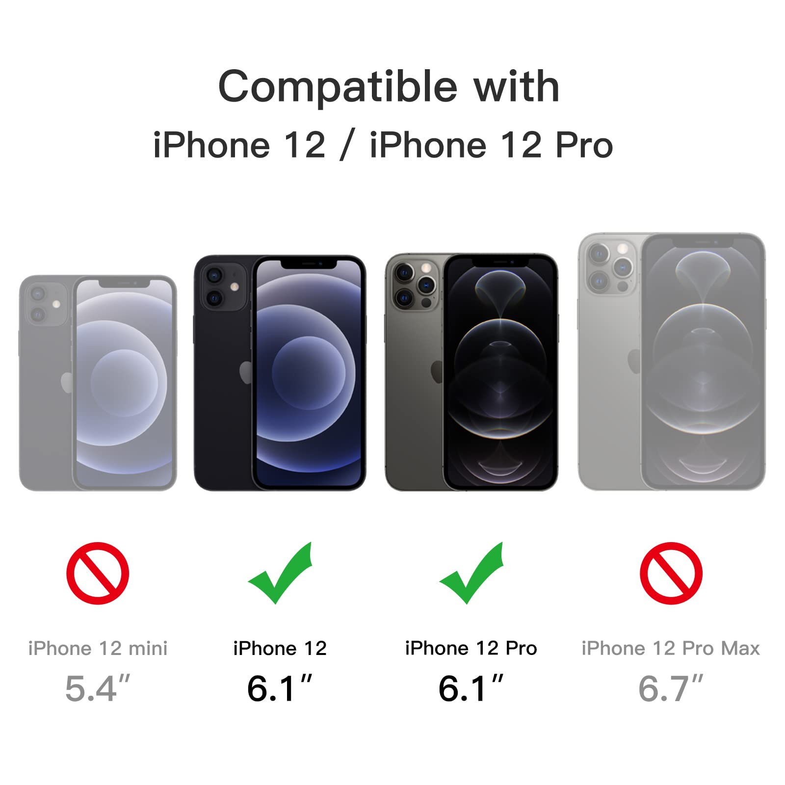 JETech Funda Magnética para iPhone 12/12 Pro 6.1 Pulgadas Compatible con MagSafe, Carcasa Translúcida Mate Trasera Fina Antigolpes (Negro)