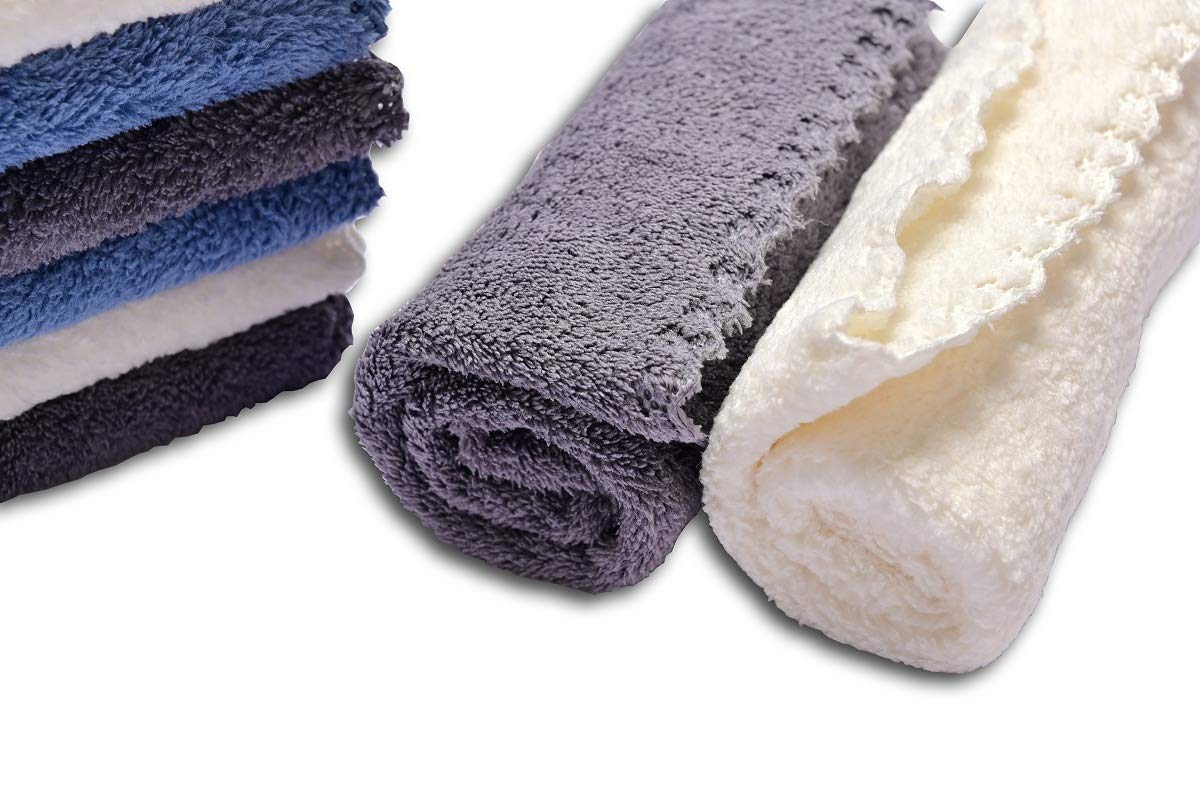 Kyapoo Paquete de 12 paños de baño para bebé, 30,5 x 30,4 cm, microfibra de forro polar coral, extra absorbente y suave para recién nacidos, bebés y niños pequeños