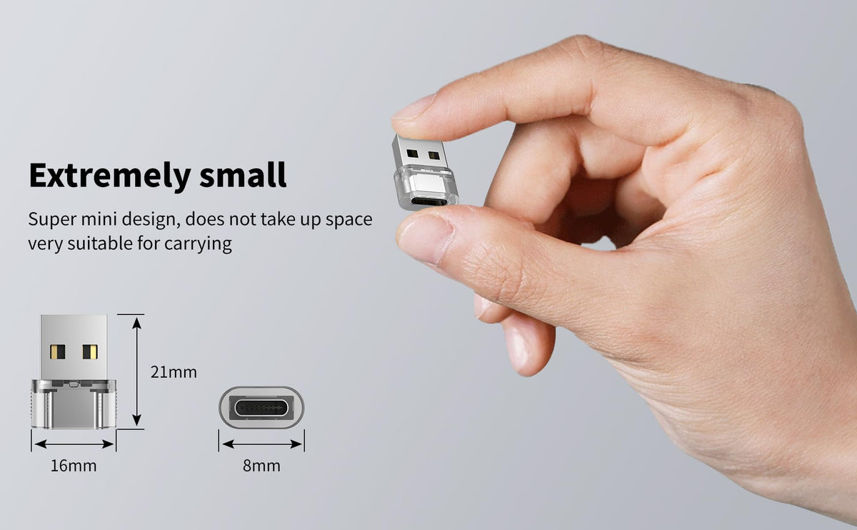 Adaptador USB C a USB Transparente Paquete de 5 Compatible con Apple Watch iPhone iPad Coche