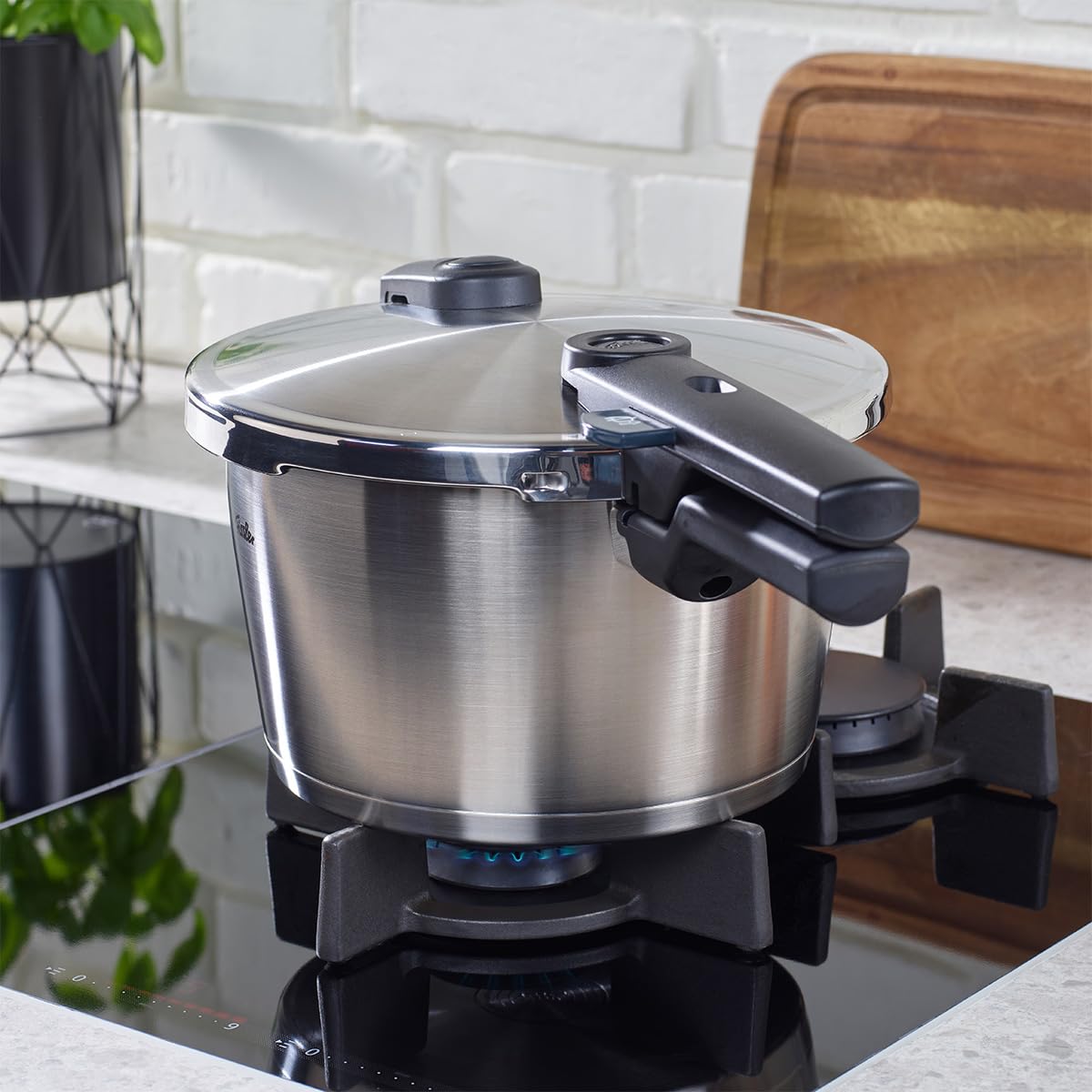 Olla de Presión Fissler Vitaquick Plata con Tapa de Vidrio