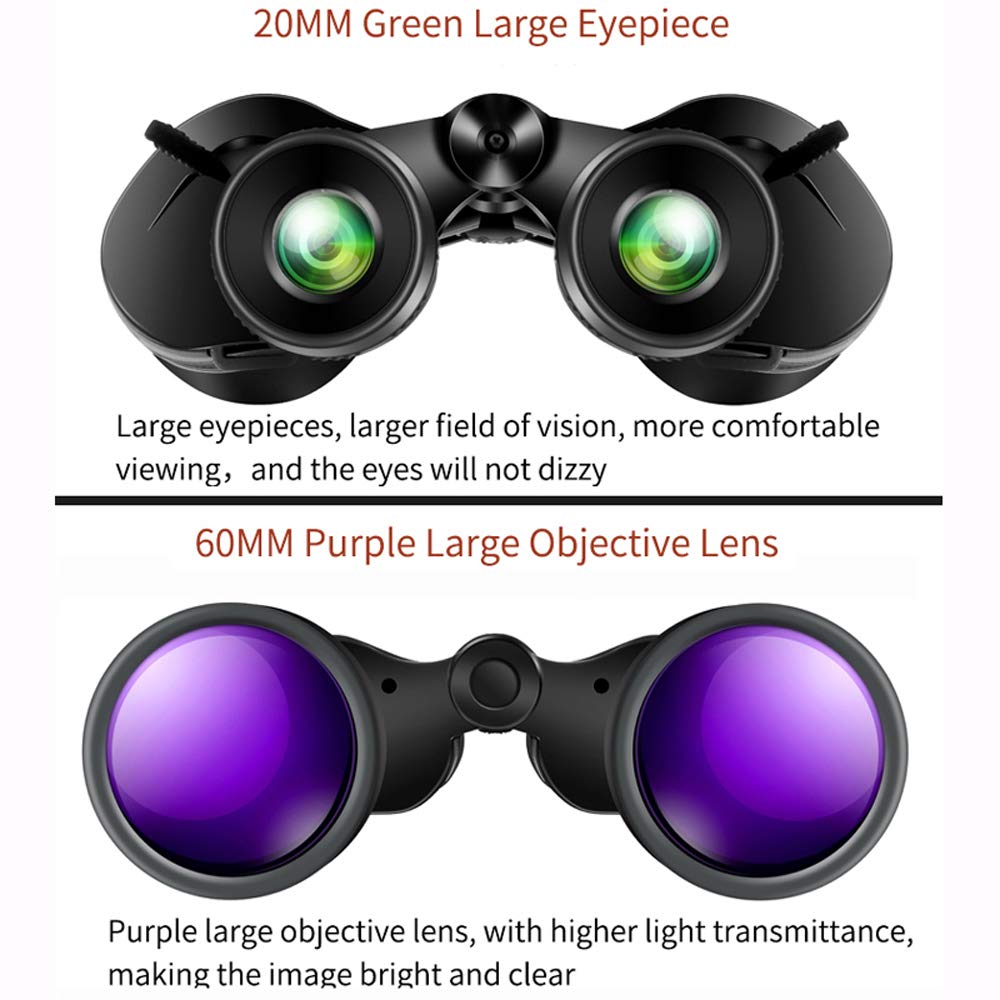 BORWOLF - Prismáticos profesionales de alta ampliación HD de 12 a 36 x 60 pulgadas, telescopio de caza al aire última intervensión, prismáticos de alta potencia para observación de aves
