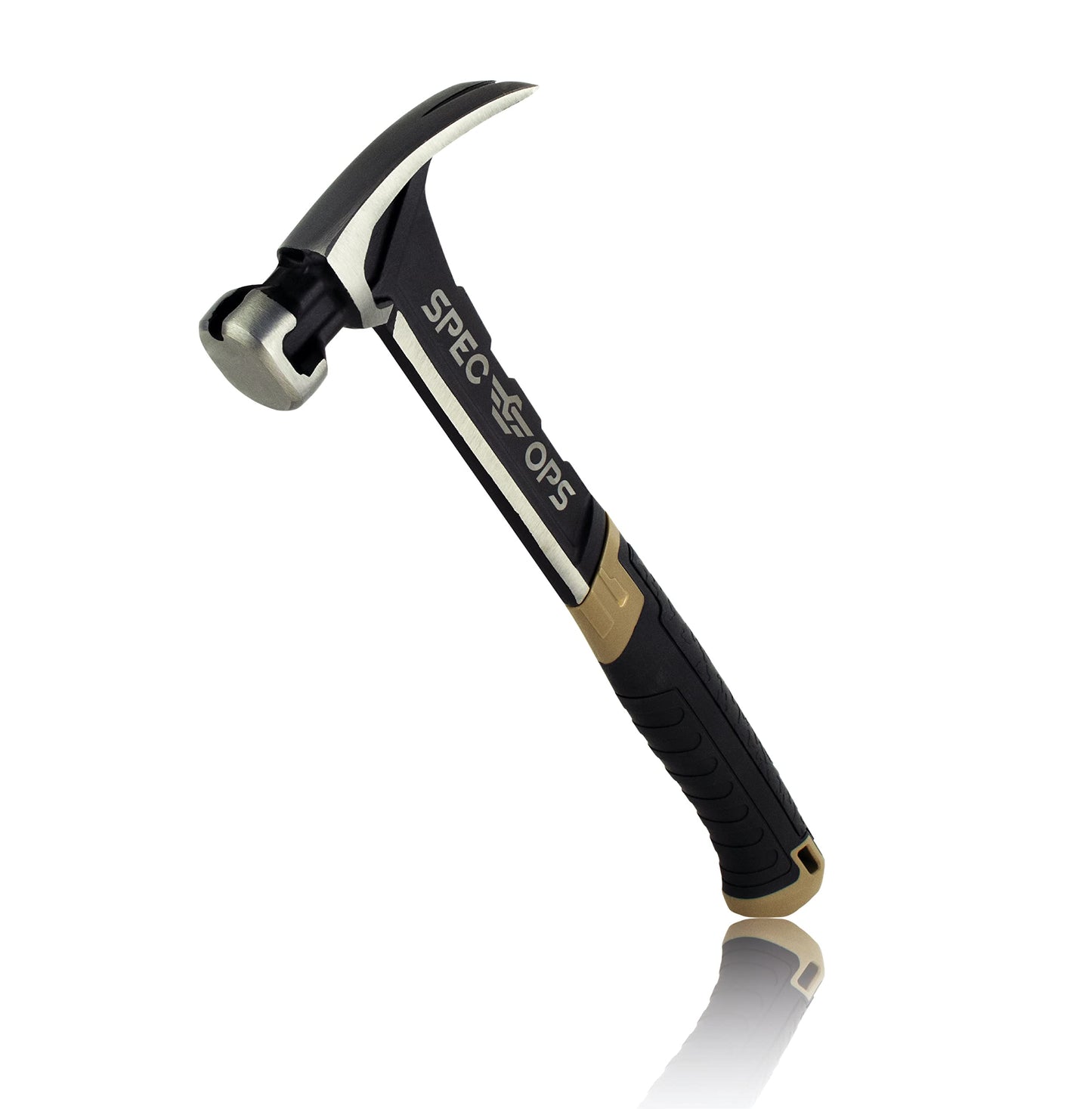 Martillo Spec Ops Tools Negro con Garra Rasgada y Agarre Absorbente de Golpes
