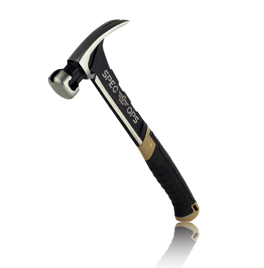 Martillo Spec Ops Tools Negro con Garra Rasgada y Agarre Absorbente de Golpes