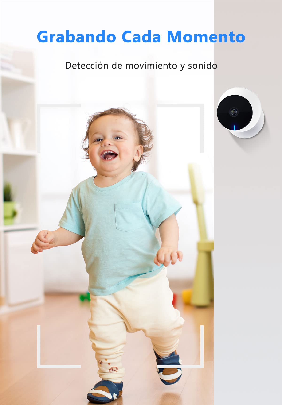 Cámara de Seguridad Interior 2K, EASYTAO 3MP M1 Cámara WiFi de Bebé con Visión Nocturna, Audio Bidireccional, Compatible con Alexa y Google Assistant