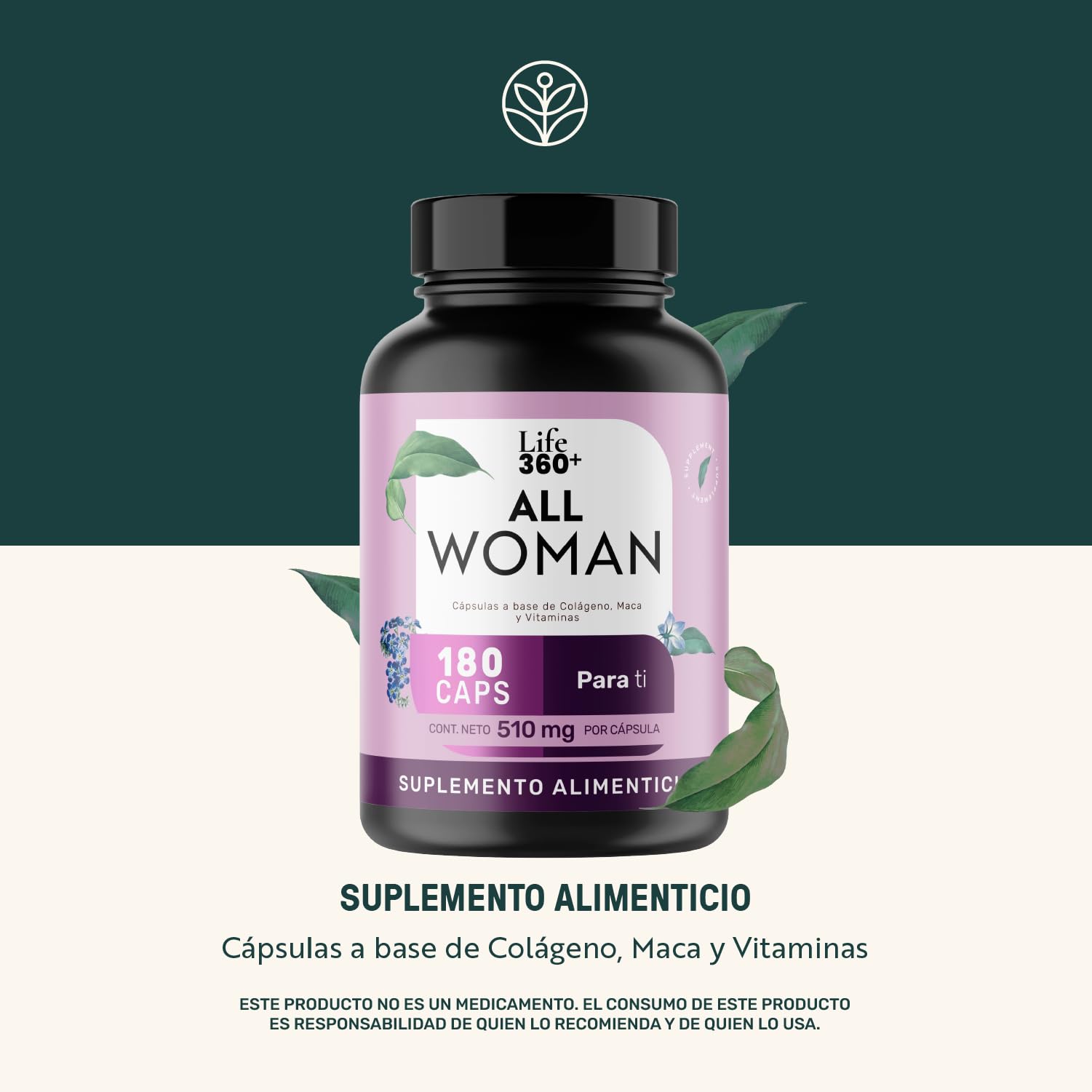Multivitamínico Suplemento con Colágeno Hidrolizado para Mujer 180 Cápsulas