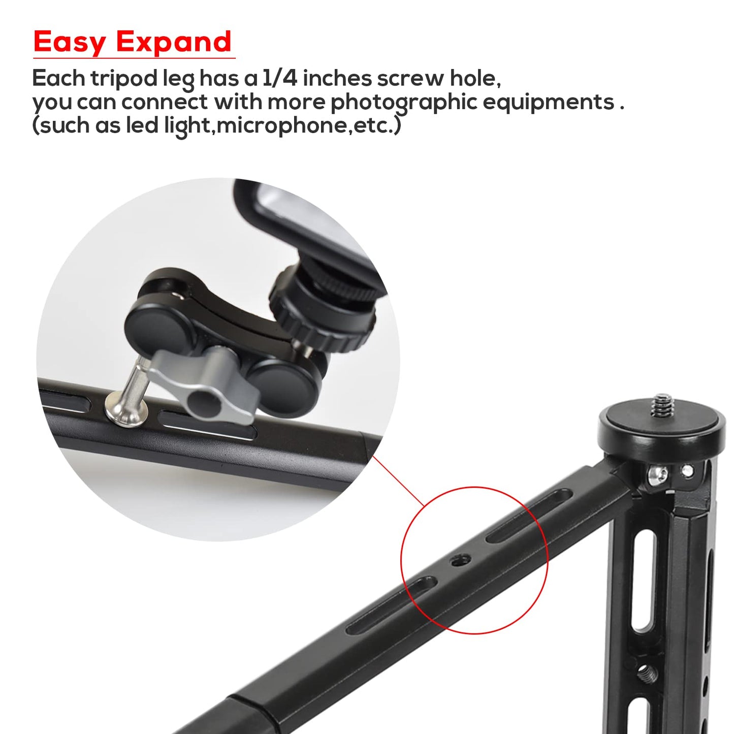 Keslom EaxanPic Aluminum Mini Tripod, Desktop Tabletop Stand Tripod for Zhiyun Smooth Q/4, Crane Plus/2,Weebill s, Ronin S/SC/RS2/RSC2, Osmo Mobile,Gimbal Handle Grip Stabilizer Tripod
