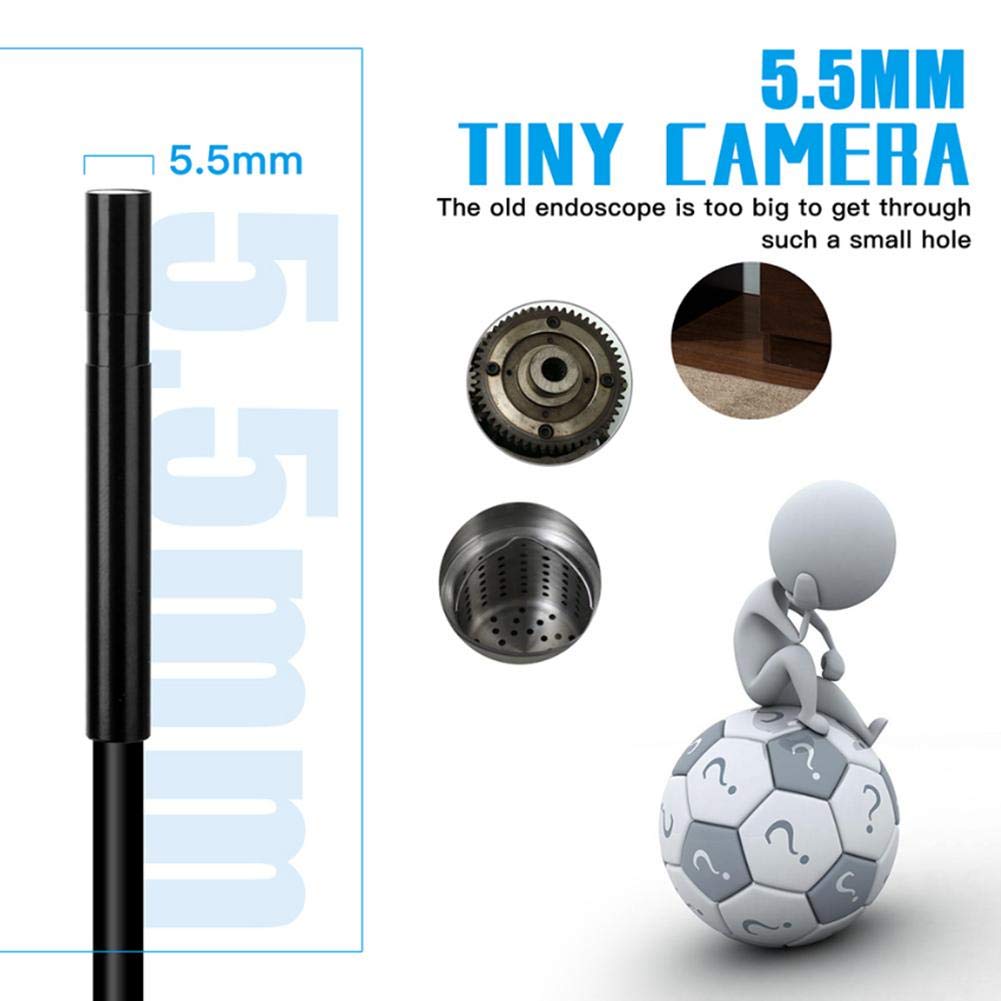 Endoscopio T angxi WiFi HD 5MP Lente 5.5 mm con LED Cámara de Inspección de Video