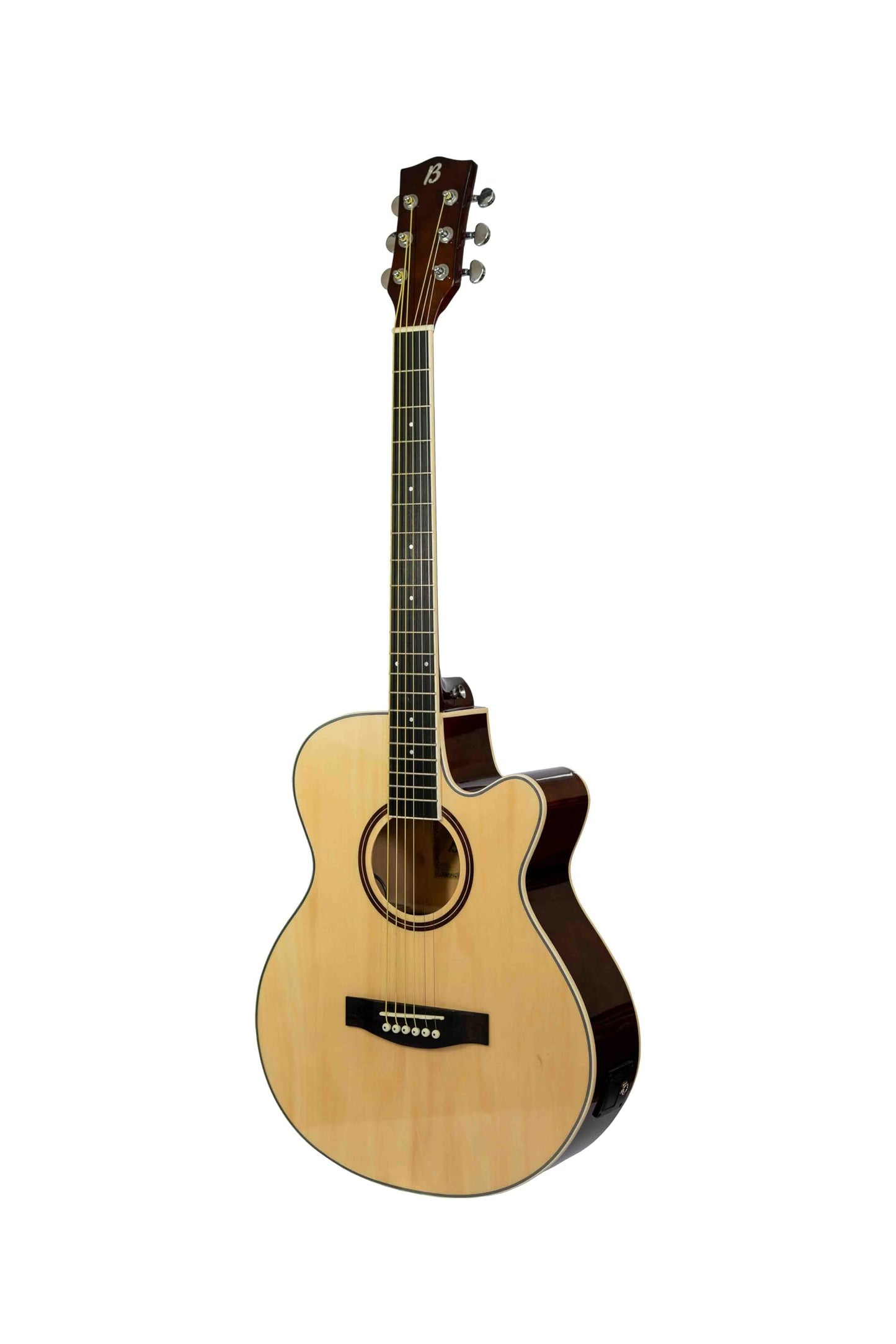 BAMBOO, Guitarra Electroacustica Natural Linden - Incluye Funda - Guitarra Acustica con corte y equalizador para principiantes.