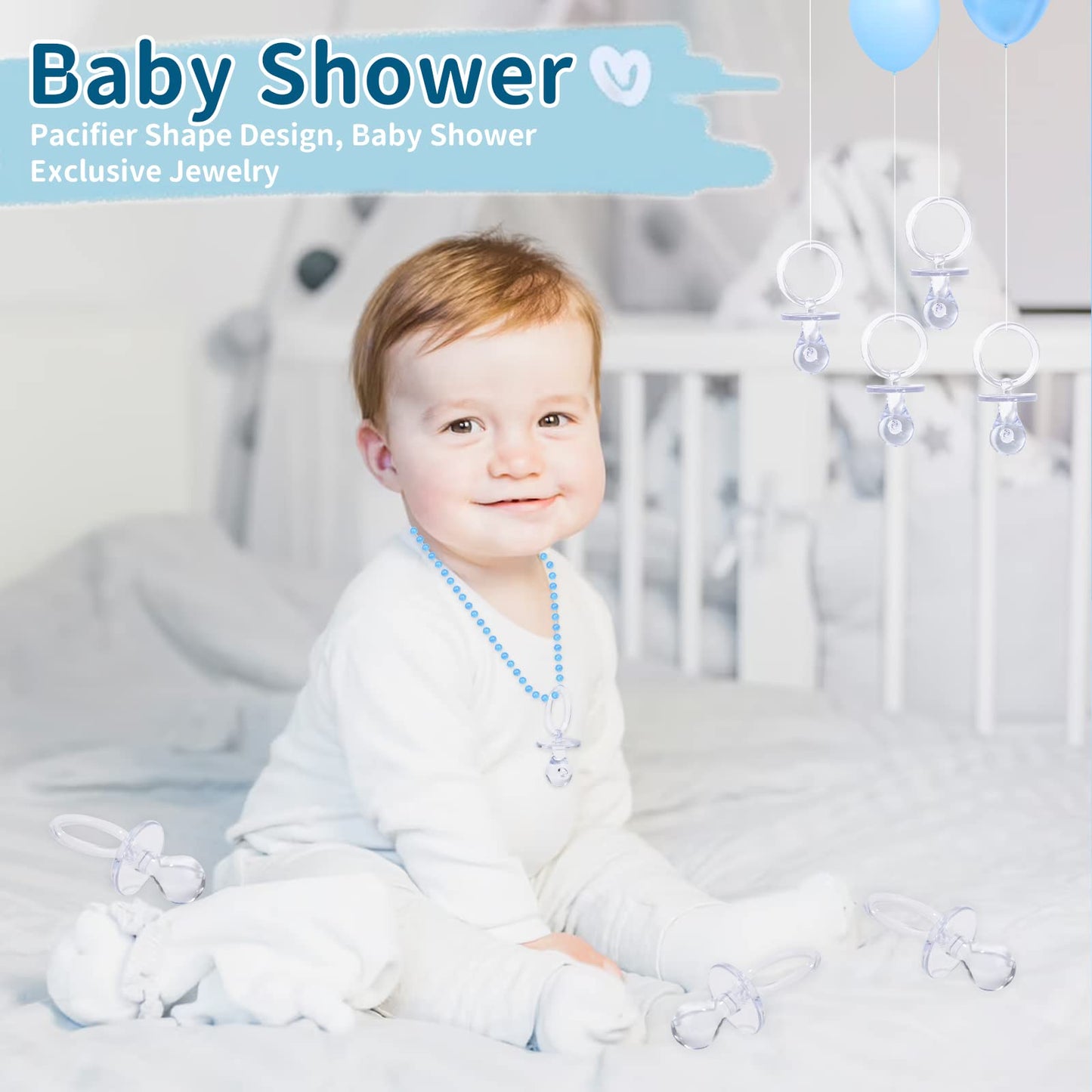 Chupetes Acrílicos XINHUIDALSQ Transparentes para Juego de Baby Shower 36 Piezas