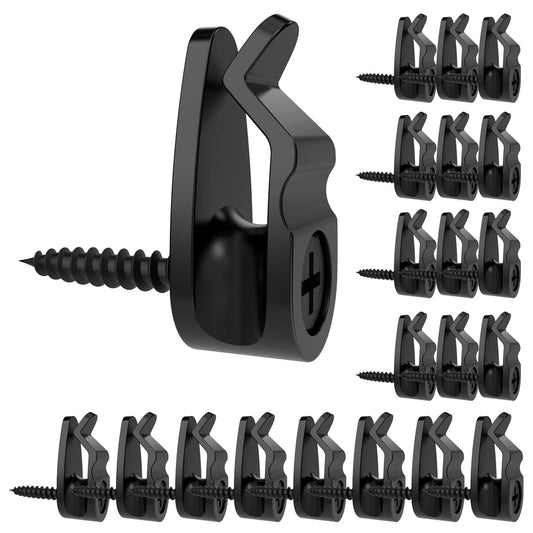 GEZIDEA - Ganchos para colgar luces, ganchos de rosca para colgar luces de Navidad, clips de luz LED de hada, color negro, paquete de 50 (grande)