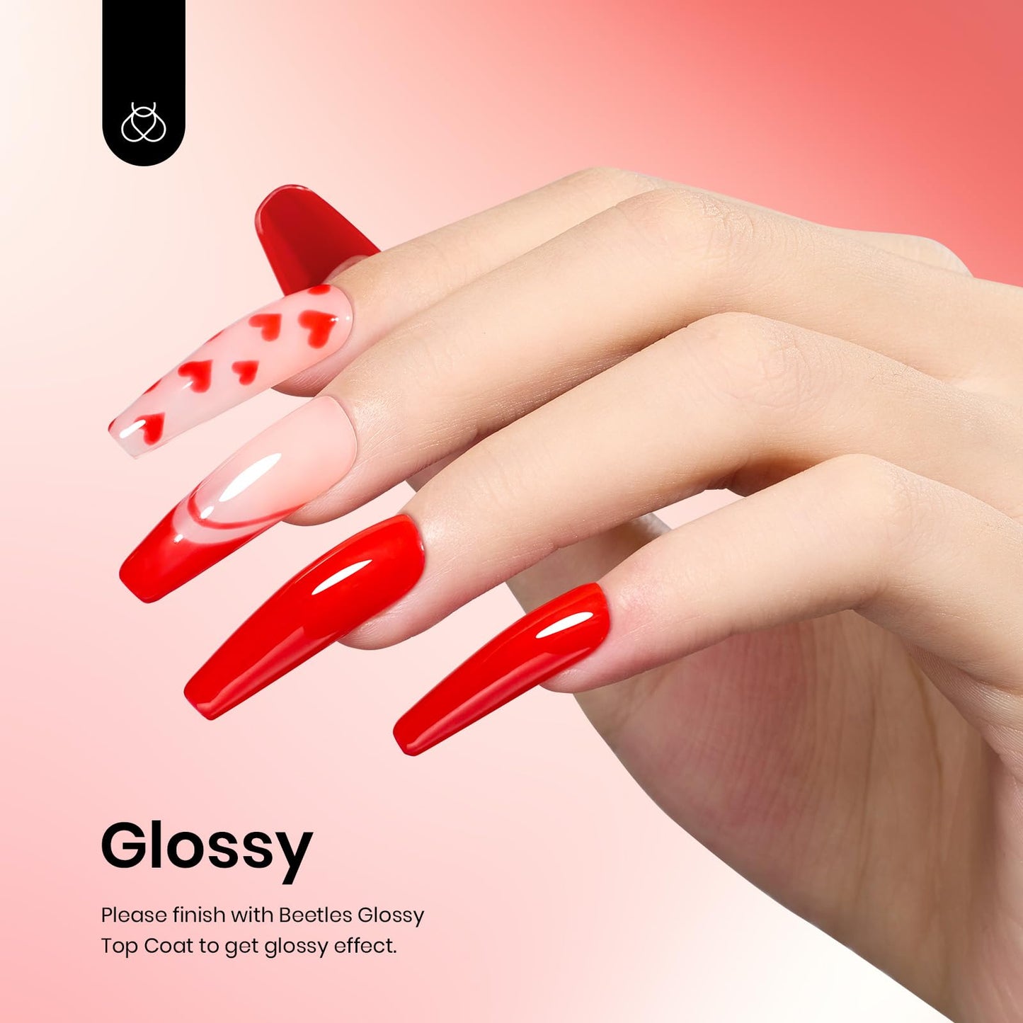 Esmalte de uñas en gel Beetles, 1 pieza, 15 ml, 0,51 onzas líquidas, color rojo, esmalte en gel UV LED, diseño de manicura para salón de manicura DIY