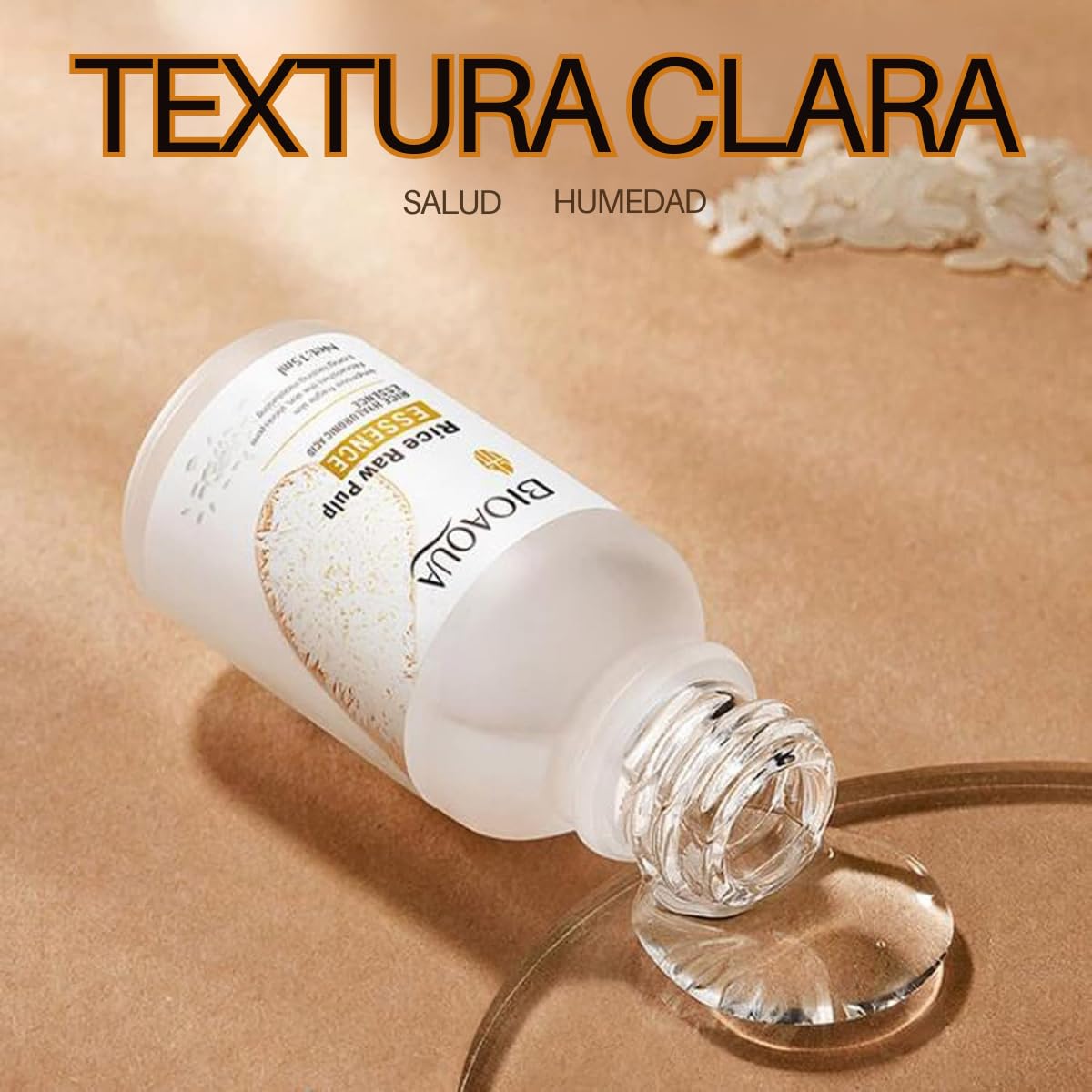 UNIVERSOENLINEA.COM Serum Cuidado Facial Arroz Aclara Y Reduce Manchas Oscuras Mejora Apariencia de La Piel Acido Hialurónico Mejora la Piel frágil, Nutre la Piel, Encoge los Poros, Hidratación de Larga Duración, Cuida Bien la Piel Hidratante y Tierna