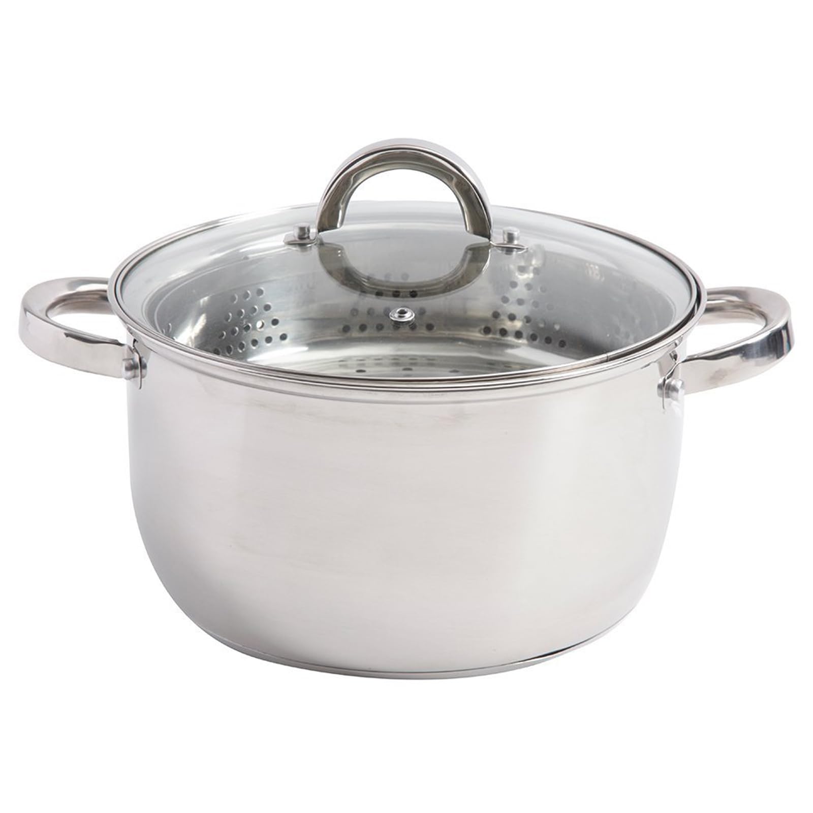 Oster Sangerfield - Cacerola de horno holandesa de 6 cuartos con cesta de vapor, acero inoxidable