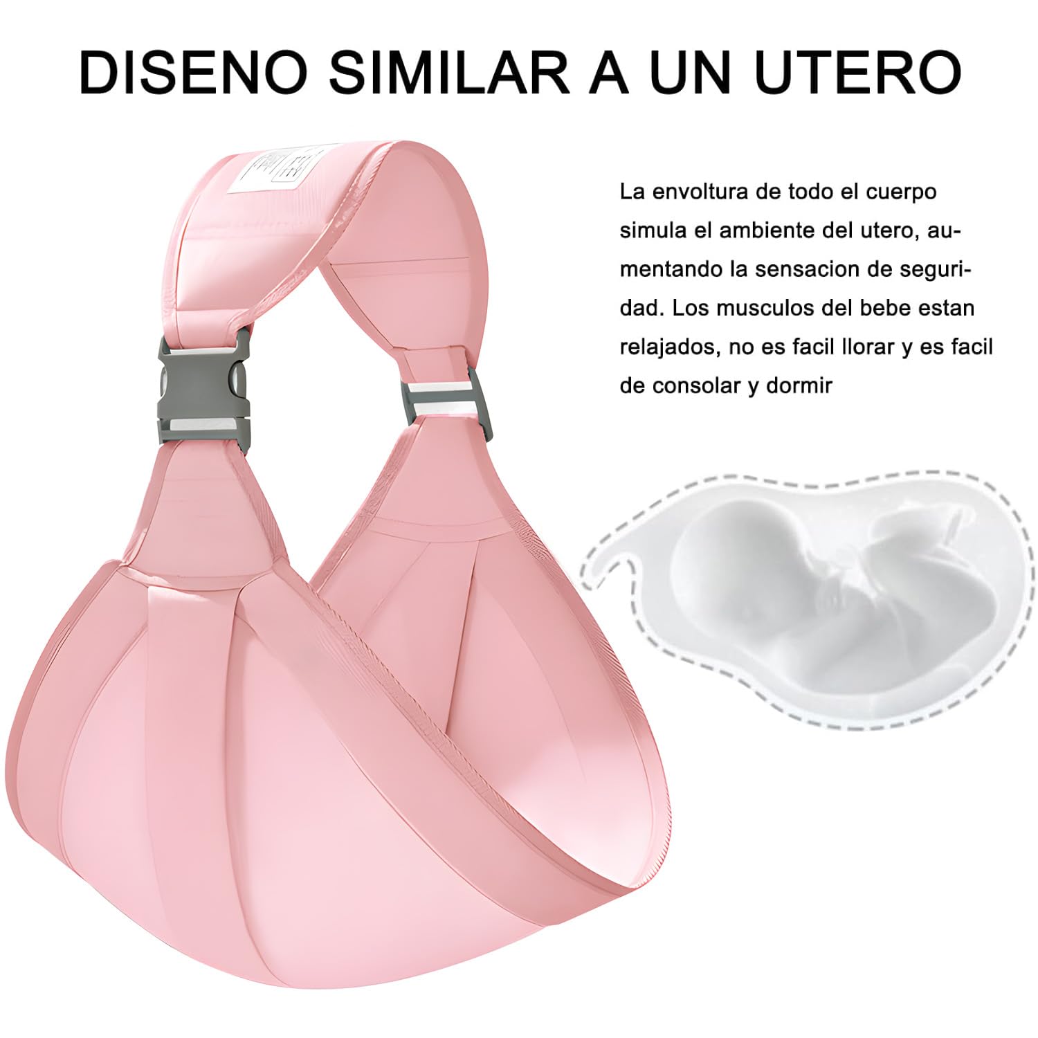 Rebozo Porta Bebé YDGAKN Rosa Ajustable y Transpirable