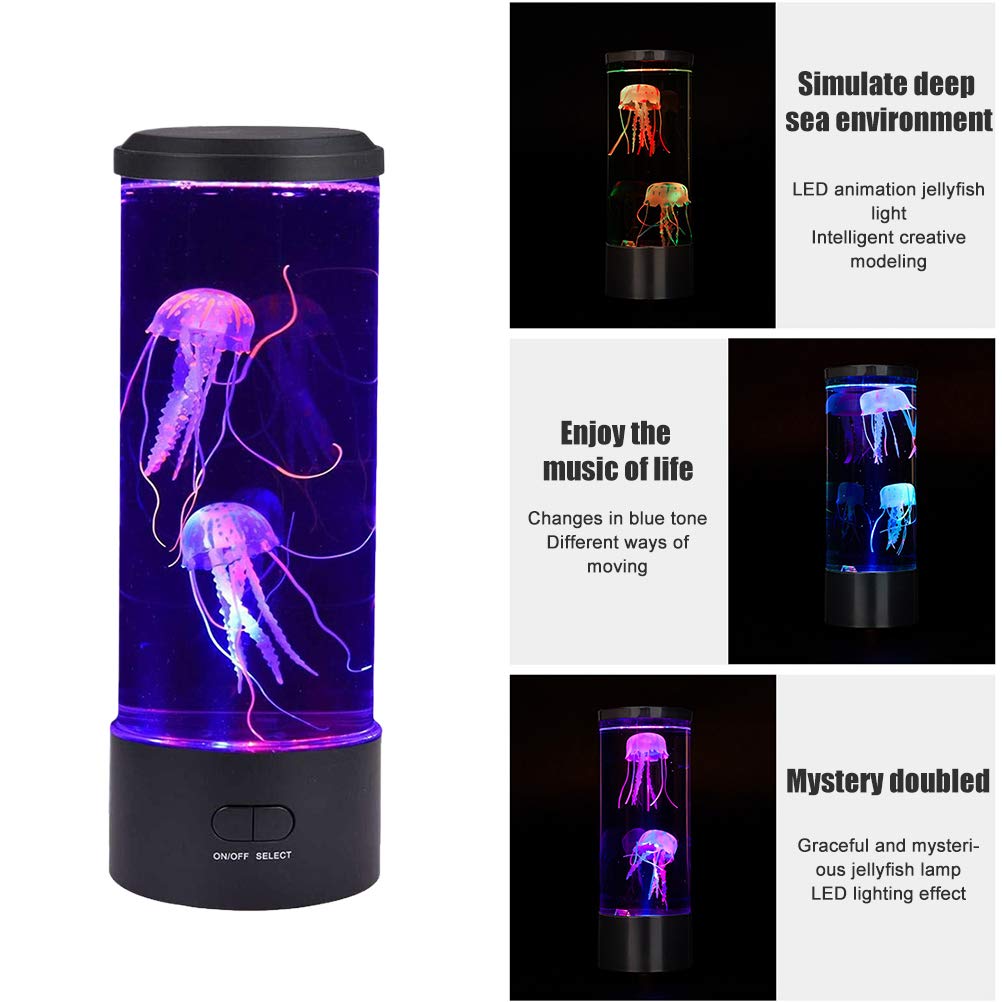 Atrumly Lámpara de medusa, lámpara LED de medusas de lava, lámpara LED de estado de ánimo, luz nocturna, para hombres y mujeres, decoración del hogar y la oficina
