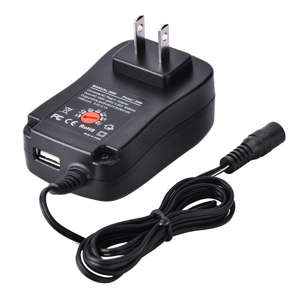 Adaptador de Corriente Universal Zopsc 30W USB para Electrodomésticos 6 Puntas Enchufe EE. UU.