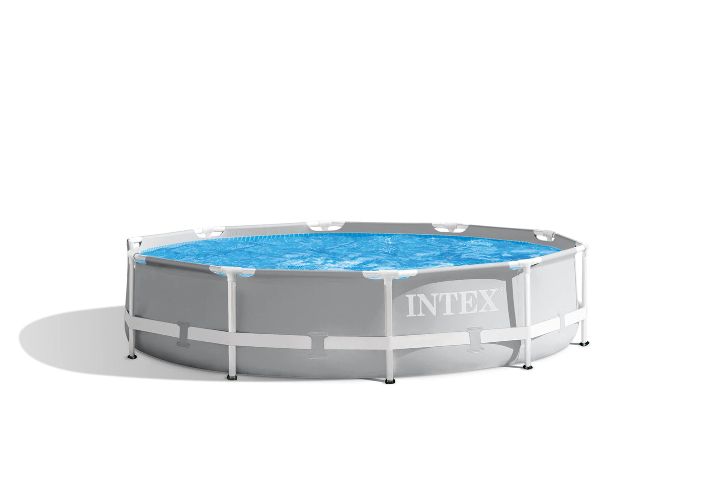 Intex 26701EH - Juego de piscina sobre el piso con marco de prisma premium, 10 pies x 30 pulgadas, incluye bomba de filtro de cartucho de 330 GPH, superresistente, resistente a las perforaciones,