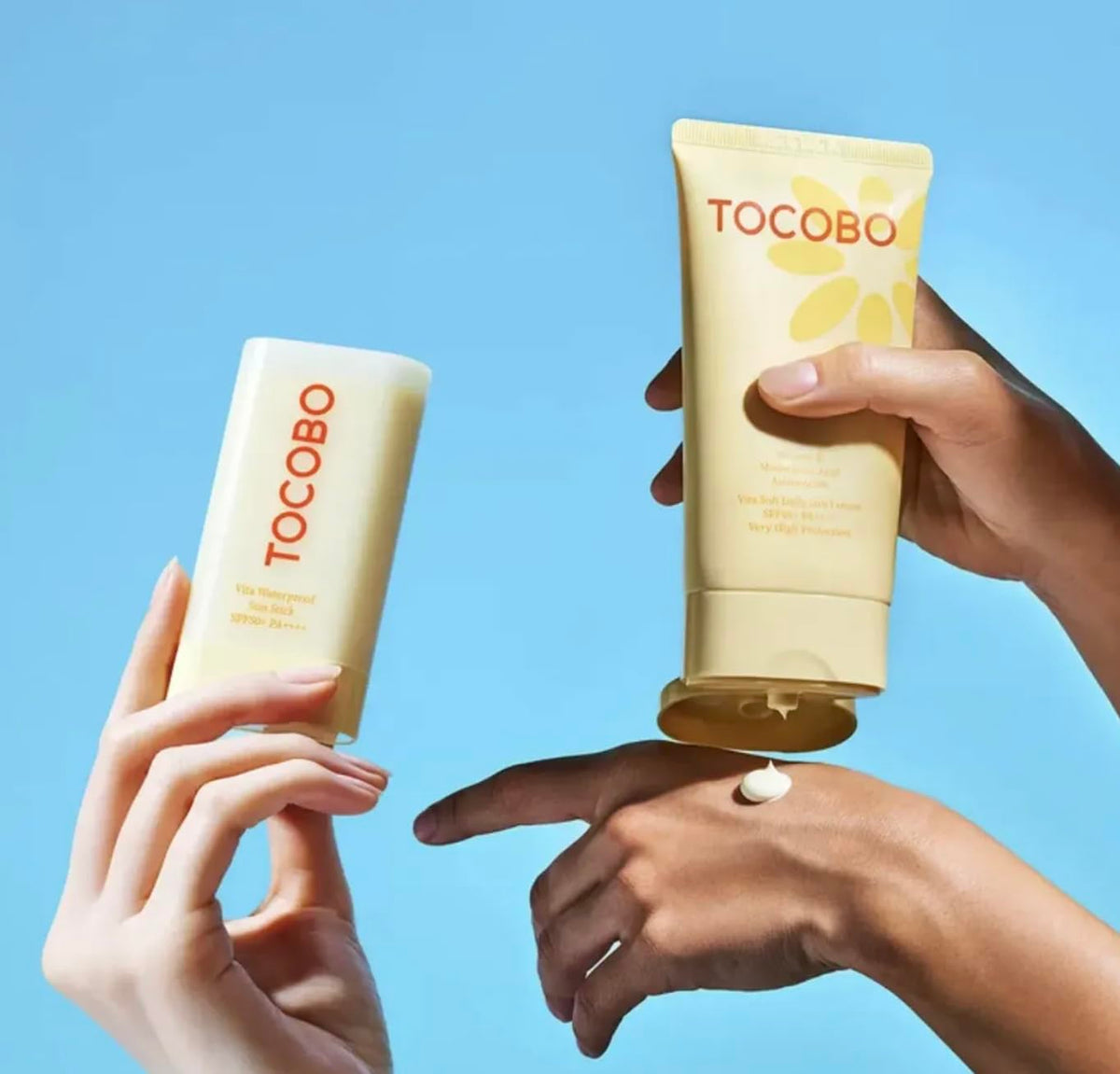 Bloqueador Solar Corporal TOCOBO Vita Soft SPF50 PA++++ con Vitamina E 2 Tubos + Barra Resistente al Agua