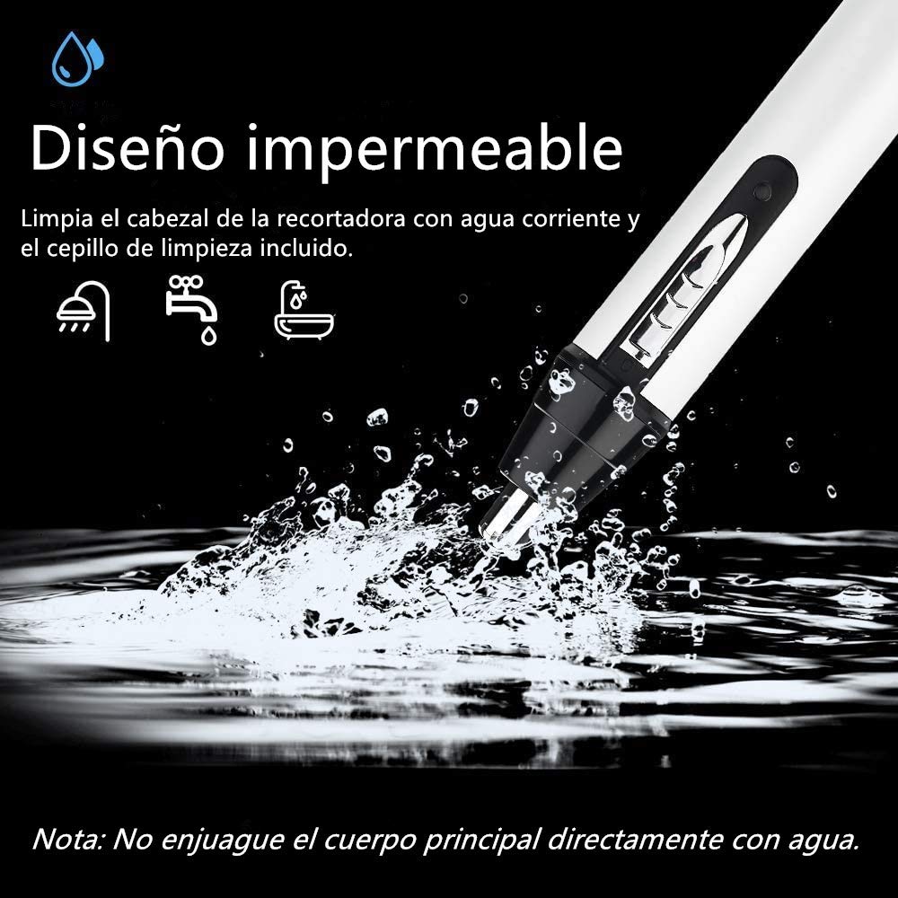 Cortapelos de Nariz, Juego del Recortadora Personal Impermeable de Acero Inoxidable 4 en 1, (Nariz, Orejas, Cejas y Bigote) Para Hombres y Mujeres