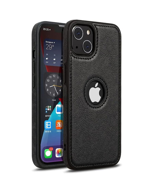 CELULARTE Funda Tipo Piel para iPhone 13 Protector PU Leather Case (Negro, iPhone 13)