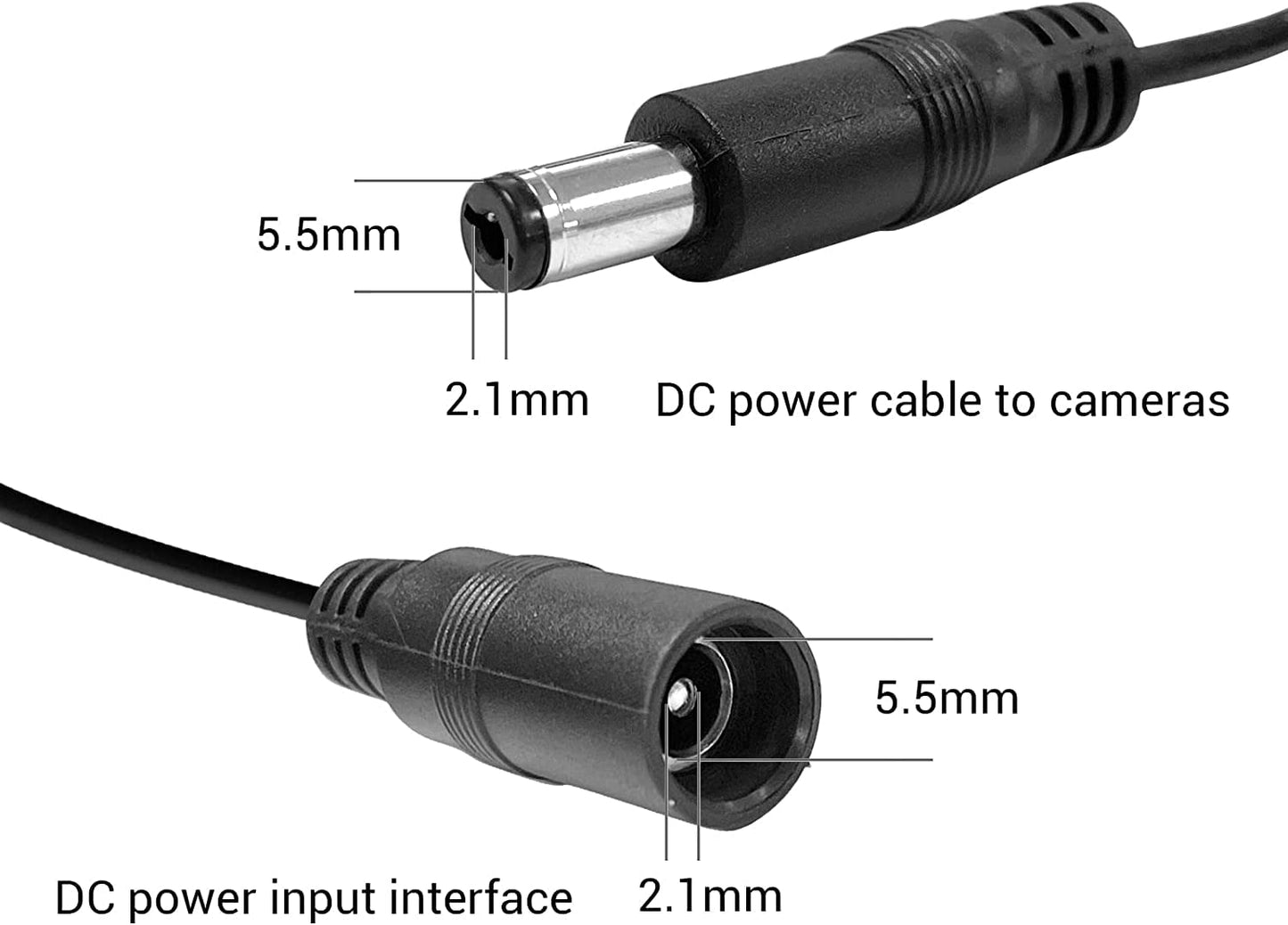 TIGERSECU Adaptador de Corriente para Cámara de Seguridad y DVR con Divisor de Corriente de 9 Vías, Fuente de Alimentación de 12V 8A 100V-240V 2.1x5.5mm, Compatible con DVR y Cámaras IP, BNC y PTZ